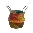 thumbnail image 1 of Storage Basket with Handles Woven Foldable Storage Pot Plant Basin Cover for Laundry Groceries Picnic Beach Basket, 1 of 5