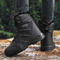 thumbnail image 6 of Lovskoo 2024 Men's Snow Boots Round Toe Platform Solid Color Winter Keep Warm Woolen Casual Bandage Short Boots Black, 6 of 9