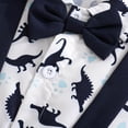 thumbnail image 3 of UngA Baby Boy Clothes 0-18M Newborn Infant Gentleman Outfit, Shirt+Bowtie+Suspender Pant Baby boy Suit Clothing Set Cute Baby Boy Outfits Blue,6-9 Months, 3 of 6