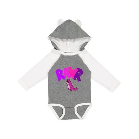 

Inktastic Lil Purple Tyrannosaurus Rawr Gift Baby Boy or Baby Girl Long Sleeve Bodysuit
