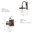 thumbnail image 5 of Hunter - Karloff 1-light Textured Rust, Medium Size Sconce Light, Dimmable, Casual Style, for Bedrooms, Kitchens, Dining, Living Rooms - 19841, 5 of 6