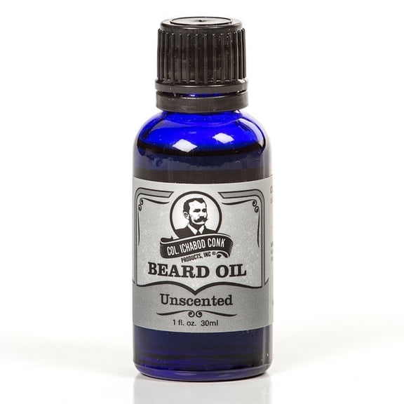 Col. Conks Natural Beard Oil for Men, Nourishing Beard Care for Men, Unscented, 1 oz