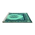 thumbnail image 2 of Ahgly Company Machine Washable Indoor Rectangle Oriental Turquoise Blue Asian Inspired Area Rugs, 2' x 5', 2 of 4