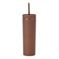 thumbnail image 1 of Double Layer Plastic Cup Frosted Rubber Paint Water Cup 16oz Straight Straw Cup, 1 of 3