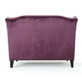 thumbnail image 2 of GDF Studio Leona Modern Glam Tufted Velvet Wingback Loveseat, Raisin and Dark Brown, 2 of 6