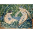 thumbnail image 2 of Ernst Schiess 14x11 Gold Ornate Wood Frame and Double Matted Museum Art Print Titled - Bathing, 2 of 4