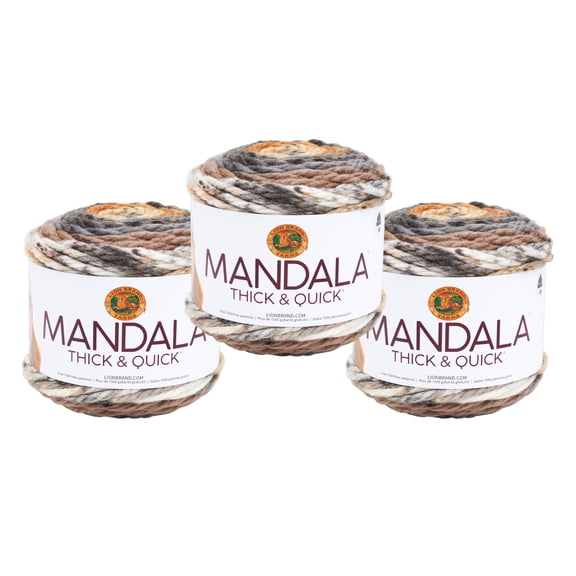 Lion Brand Yarn Mandala Thick & Quick Stairwell Super Bulky Acrylic Yarn 3 Pack