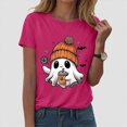 thumbnail image 2 of TOWED22 Teacher Halloween Shirt for Womens Read More Books Tshirt Spooky Ghost Shirts Graphic Tee Funny Cute Short Sleeve Tops(Hot Pink,M), 2 of 6