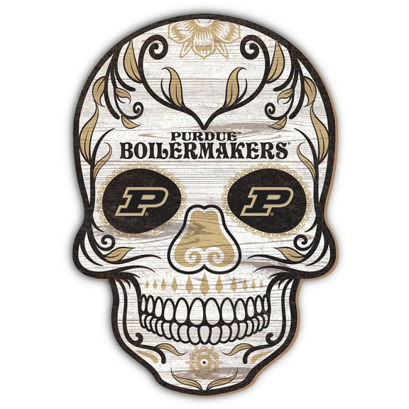 Purdue Boilermakers 12'' Sugar Skull Sign