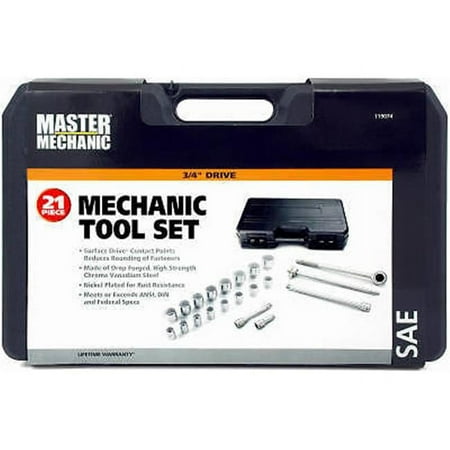 UPC: 0052088000670 | Apex Tool Group 119074 0.75 in. Drive Master Mechanic SAE Standard Socket Set – 21 Piece