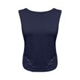 thumbnail image 7 of OIOLOYJM Women's Workout Tank Tops Lightweight Sleeveless Workout Tops Side Ruched Yoga Athletic Running Shirts Elegant Casual Gym Cozy Clothes Dark Blue S, 7 of 7