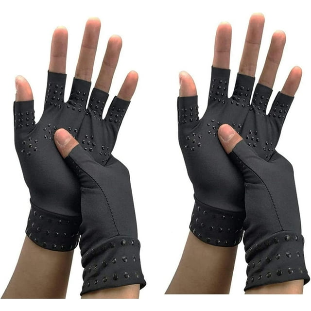 Chargenyang Gants de Compression pour Arthrite Gants Sans Doigts Magnétiques Thérapeutique Anti-Arthrite