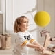 thumbnail image 3 of Pelota silenciosa que rebota, juguete deportivo para niños de baloncesto de espuma silenciosa para niños (21 cm), amarillo, 3 of 7