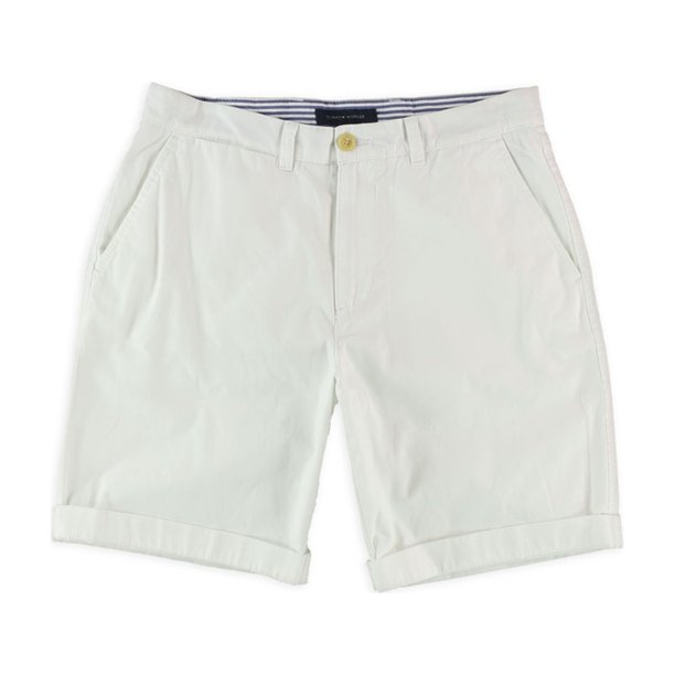 Tommy Hilfiger Mens Classic Casual Chino Shorts, Blanco, 34 Tommy Hilfiger chino