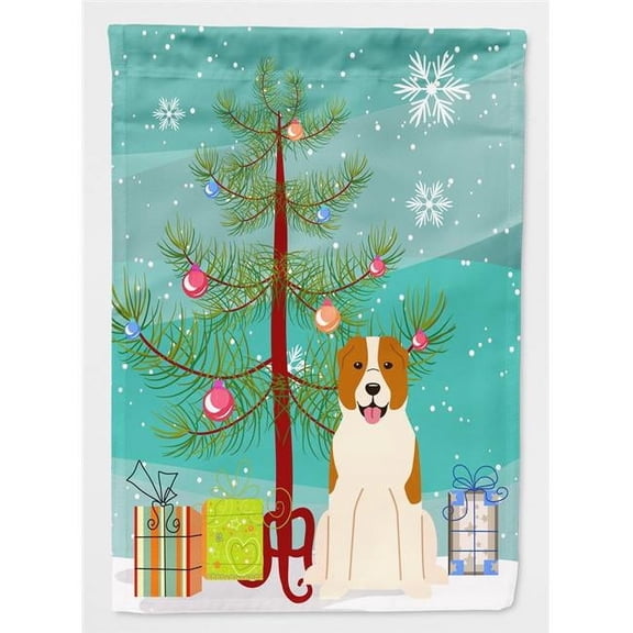 Caroline's Treasures BB4174CHF Merry Christmas Tree Central Asian Shepherd Dog Flag Canvas House Size , Large,