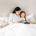 thumbnail image 5 of Manfei Colorful Flower Full Size Comforter Sets,Retro Rustic Floral Bedding Comforter Set,Natural Plant Theme Bedding Sets For Girl Kids,Microfiber Bedroom Decor Reversible,3pcs, 5 of 8