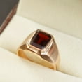 thumbnail image 2 of 14K Rose Gold Plated Garnet Ring For Men, 925 Sterling Silver Ring, Handmade Ring, Grooms Ring, AAA Quality Ring, Statement Ring, Personalised Ring Gift, 2 of 3
