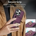 thumbnail image 2 of SaniMore for iPhone 11 Pro Case with Metal Rotating Ring Kickstand RFID Blocking Card Slots PU Leather Anti-scractch Wear-resitant Shockproof Wallet Cover for iPhone 11 Pro(5.8" 2019), Purple, 2 of 9
