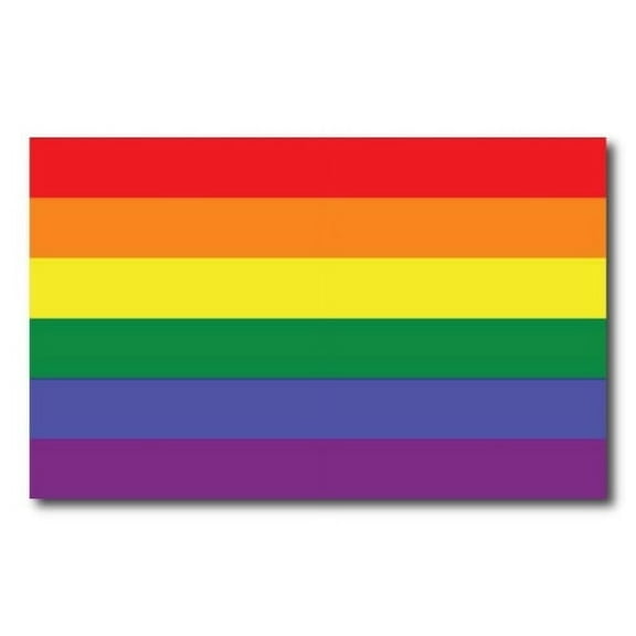 Magnet Me Up Gay Pride LGTBQ Rainbow Flag Vinyl Automotive Magnet Decal, 5x8 In