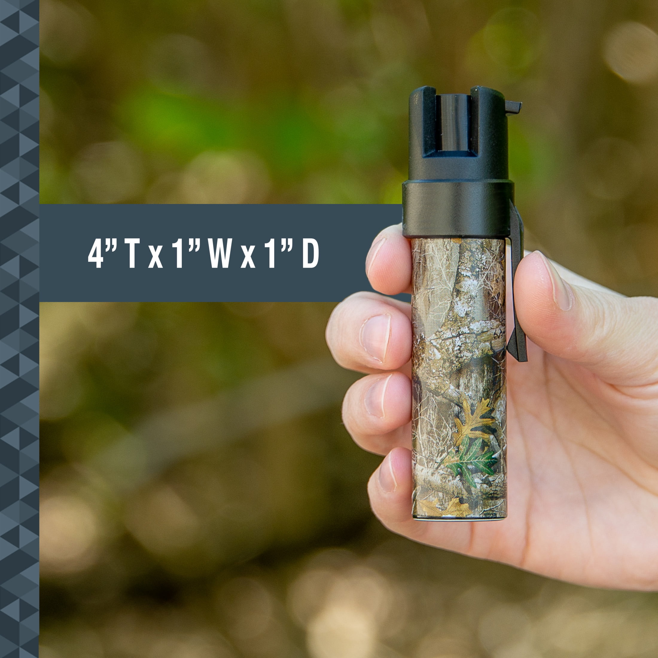 SABRE Realtree Edge Camouflage Compact Pepper Spray with Clip, 0.21 lb, 1 in x 1 in x 3.25 in, New