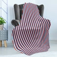 thumbnail image 4 of Harbour Stripe Soft Flannel Fleece Throw Blanket, Vertical Patriotic Colorful Contrast Toned American Colors, Cozy Plush for Indoor and Outdoor Use, 70" x 90", Violet Blue Vermilion, by Ambesonne, 4 of 5