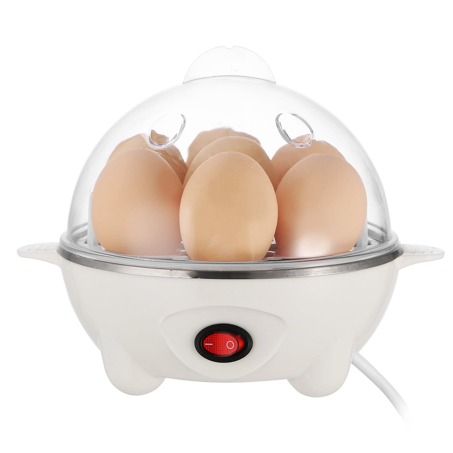 Electric Auto-Off Mini Egg Cooker Boiling 3-Eggs Boiler Poacher Steamer Kitchen 