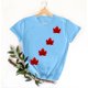 thumbnail image 2 of Tops de Cuello Redondo para las Mujeres Nuevo Suéter de Manga Corta, Camiseta de Poliéster Impresa Casual, 2 of 3