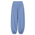 thumbnail image 5 of SROBPTY Teen Girls Pants Solid Elastic Waist Straight Leg Soft Breathable Trousers for 1-14Y, 5 of 5