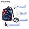 thumbnail image 3 of Disketp Red And Blue Lightning Mochila de Lona Estampada, Mochila Escolar de Viaje Ligera para Estudiantes y Portátil-Medium, 3 of 5