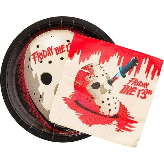Friday the 13th 32 Pack Partyware Disposable Paper Plates and Napkins
