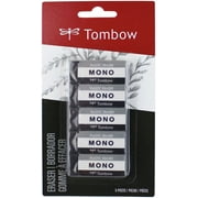 Tombow MONO Small Plastic Eraser 5/Pkg-Black