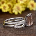 thumbnail image 4 of HeartsAndYou 3ct Natural Morganite Diamond Bridal Set Ring Infinity Band 14k SOLID White Gold, 4 of 8