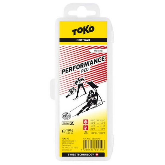 Toko Performance Ski and Snowboard Hot Wax 120g Red - Fluoro Free