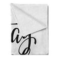 thumbnail image 2 of Stay Cool Soft Flannel Fleece Throw Blanket, Ice Cream Waffle Cornet with Hand Writing Stay Cool Text, Cozy Plush for Indoor and Outdoor Use, 60" x 80", Pale Grey Charcoal Grey, by Ambesonne, 2 of 5