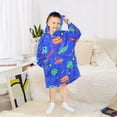 thumbnail image 6 of FORMRS Wearable Blanket Hoodie with Sleeves for Kids Cozy Flannel Sweatshirt, Colorful Cartoon Planets, 6 of 7