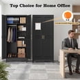 thumbnail image 6 of Polup Metal 71“ H Armoire Wardrobe Closet, Adult Black Wardrobes with Hanging Rod, 6 of 12