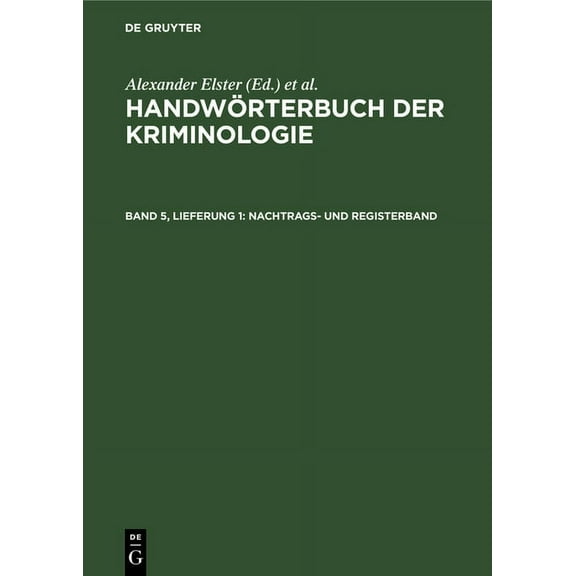 Nachtrags- Und Registerband, (Hardcover)