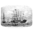 thumbnail image 2 of Atlantic Cable 1869. N'The Great Eastern Steam-Ship Leaving Sheerness With The French Atlantic Cable.' Wood Engraving, 2 of 2