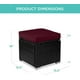 thumbnail image 2 of JJUN Set of 2 Wicker Ottomans, Multipurpose Outdoor Furniture for Patio, Backyard, Additional Seating, Footrest, Side Table w/Storage, Removable Cushions - Deep Burgundy/Black, 2 of 15