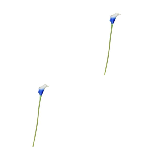 Injueey Decoración del hogar de bajo mantenimiento de PU, apariencia realista y flores artificiales fáciles de limpiar, decoración de azul blanco 37cm * 7cm 2Conjunto
