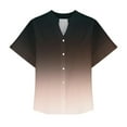 thumbnail image 4 of RXIRUCGD Fashion Women's Short Sleeved Solid Color Spring/summer Button Up Shirt Top, Rose Gold, Size: XL, 4 of 5