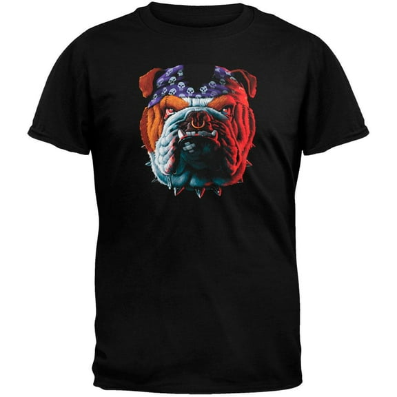 Tuff Dog Face Black Adult T-Shirt