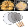 thumbnail image 3 of Stainless Steel Oil Splatter Screen Frying Pan Mesh Guard Kitchen Cooking Handle, 3 of 6