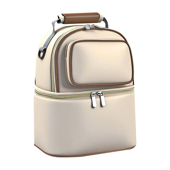 PPKVUFD Breast Pump Bag, Double Layer Removable Pump Bag, Breast Pump Backpack, Insulated Breast Milk Bag for Working Nursing Moms, Mocha