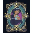 thumbnail image 2 of Girl's Aladdin Jasmine Gold Lotus Ornate  Graphic Tee Navy Blue Medium, 2 of 4