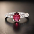 thumbnail image 2 of Sterling silver oval cut garnet & cubic zirconia ring, 2 of 5