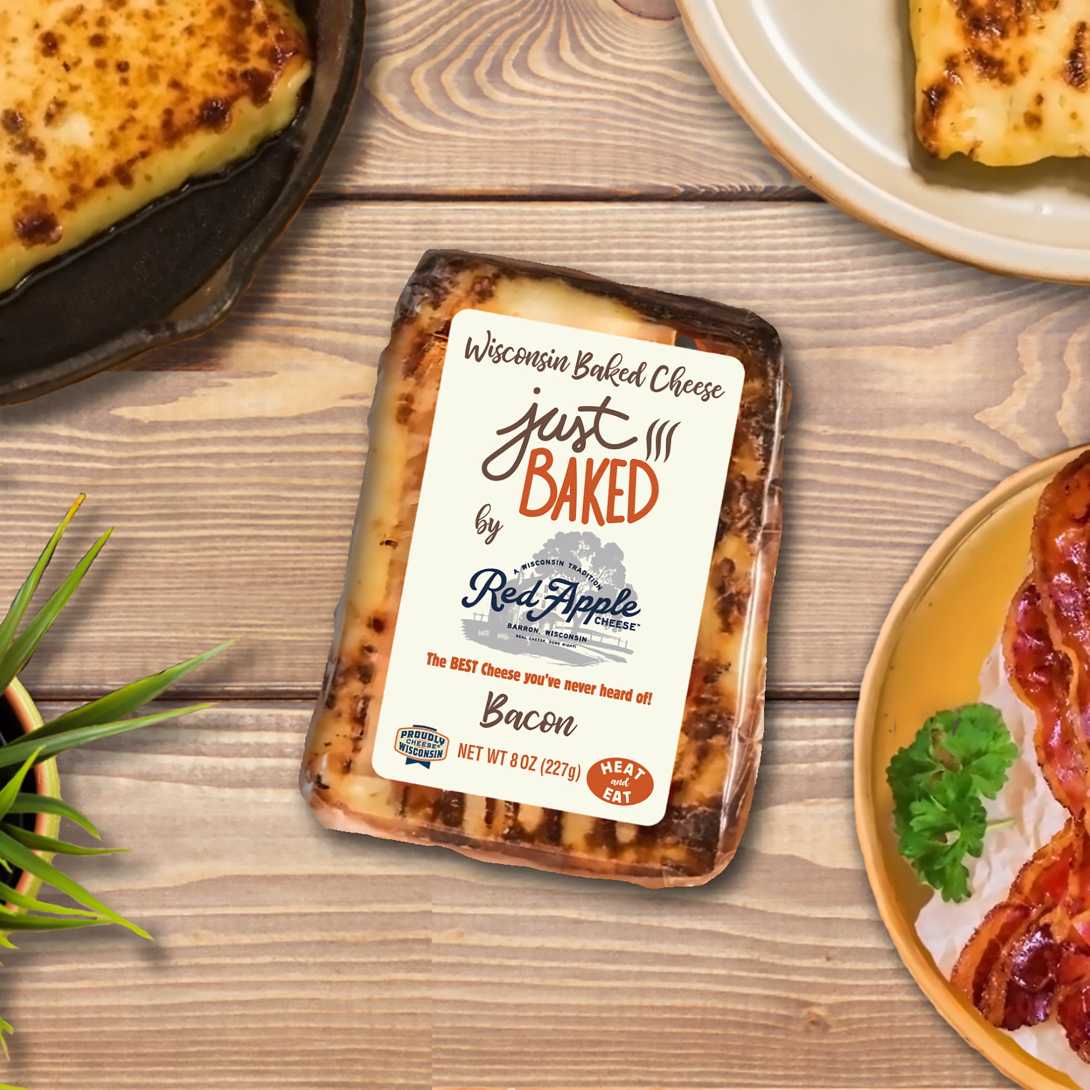 Red Apple Cheese Just Baked Bacon Cheese, 8oz, Block, Refrigerated