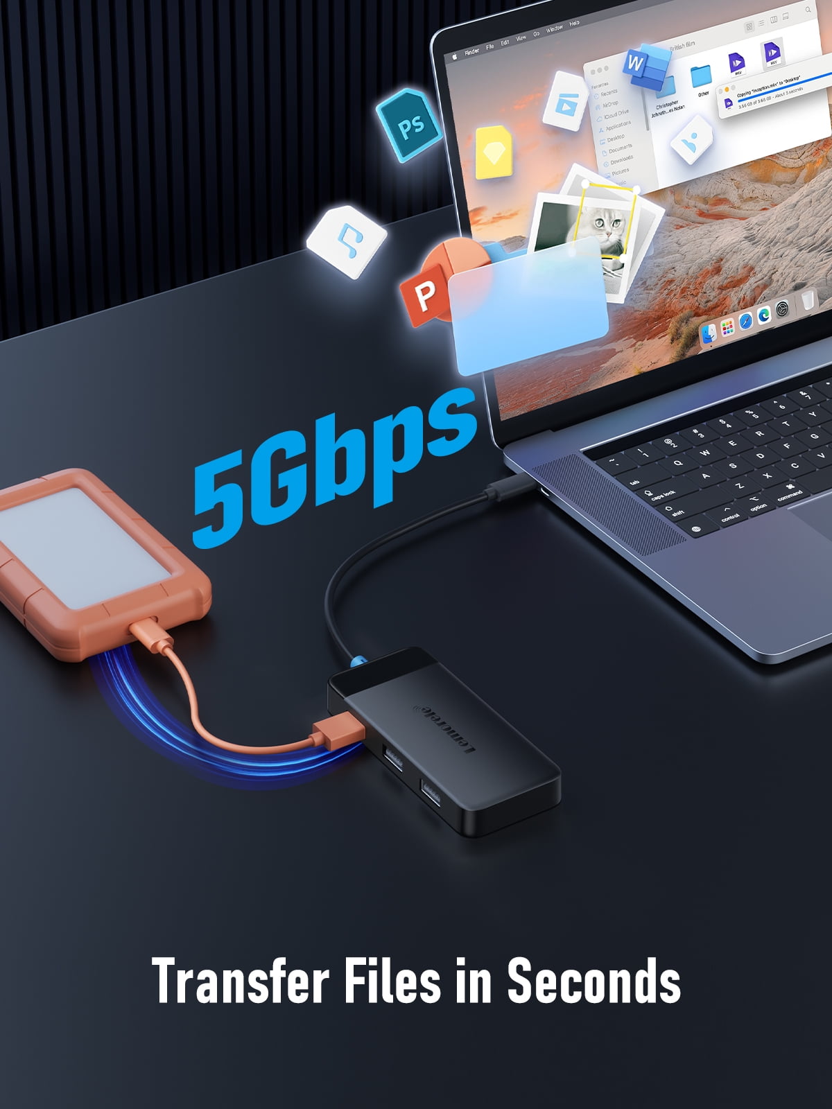 Lemorele TC122 6-in-1 USB C Hub with Dual 4K HDMI, 100W PD Charging, 3 USB Ports, Portable Docking Station for Windows Laptop Dual Monitor, MacBook, Dell, HP, Lenovo