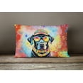 thumbnail image 4 of Black Labrador Hippie Dawg Fabric Decorative Pillow 12 in x 16 in, 4 of 4