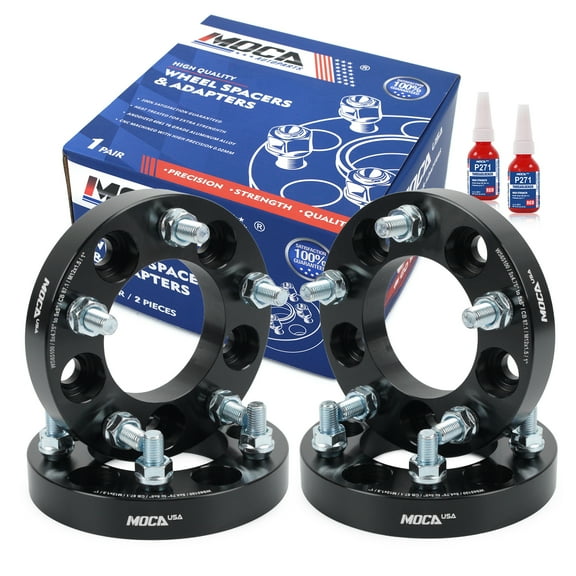 MOCA AUTOPARTS 4PCS 1"(25mm) Wheel Spacers 5x4.75" to 5x5" with M12x1.5 Thread Pitch Fit for 2006-2009 Cadillac XLR 4.4L & 1982-1992 Chevrolet Camaro 5.0L & 1995-2004 GMC Sonoma 4.3L